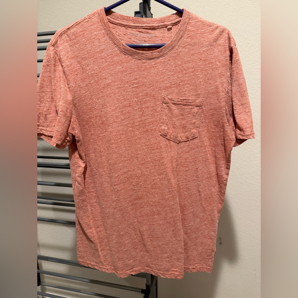 Lucky brand orange linen pocket shirt